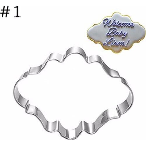 Sugar biscuit mold Plaque Cutter Cookies Frame DIY Cake Oval Rectangle Square Shape Fancy Stainless Cookie Mold