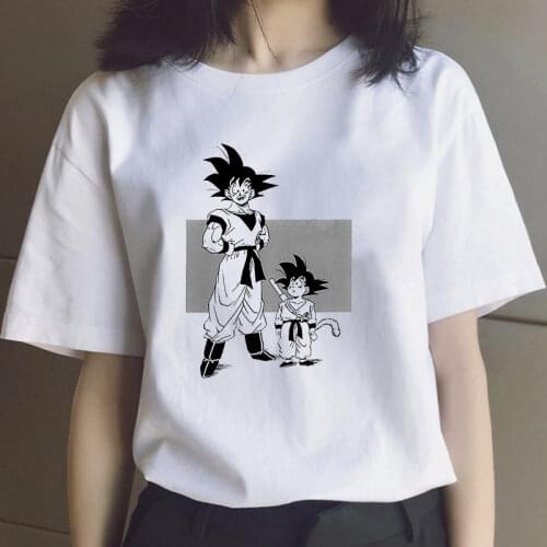 Dragon Ball T Shirt Women Manga Son Goku Casual Clothes Cartoons Harajuku Kawaii Print T-shirt Femme Vintage Street Tee Dropship