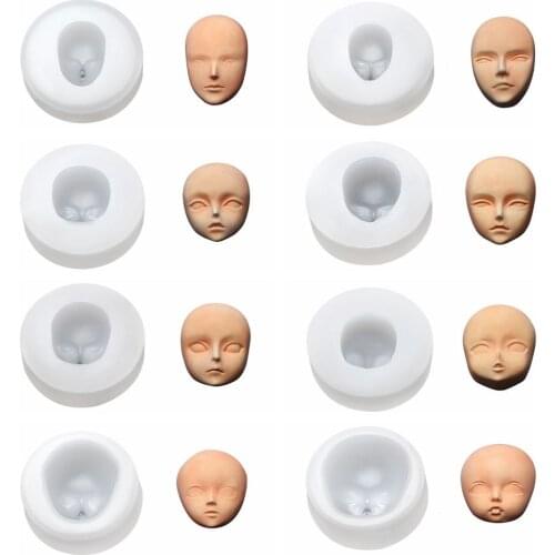 Tools Candy Baking Q Version 3D Facial Mould Clay Head Sculpey Baby Face Silicone Molds Doll Modification Accessories
