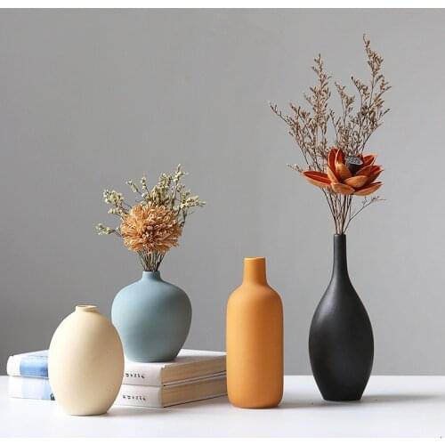 Nordic Decoration Morandi Ceramics Vase Living Room Dining Table Flower Vase TV Cabinet Hydroponics Home Decoration Accessories