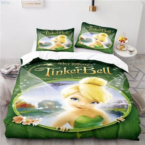 Cartoon Tinker Bell Duvet Cover Set Pillowcase 3d Disney Digital Printing Bedding Sets Twin Full Queen King Chidren Bed Linen