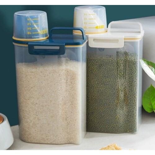 Home Food Storage Rice Bucket Kitchen Plastic Grains Insect-Proof Storage Box Sealed Moisture-Proof Storage Tank Organizer