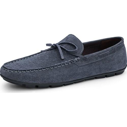 Men Casual Shoes Male Shoes Suede Loafers Flat Designer Shoes Mens Driving Shoes Vintage Soft Breathable Lightweight Flannel