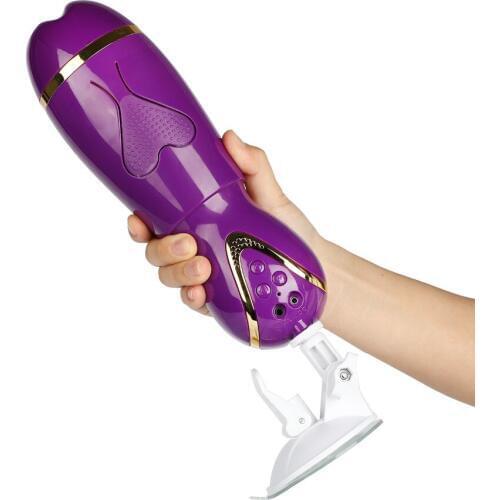 Mens Hands-free Vibrating Voice Masturbator USB Rechargeable Roating Aircraft Cup Male Penis Massage Masturbation Cup Sex Toys