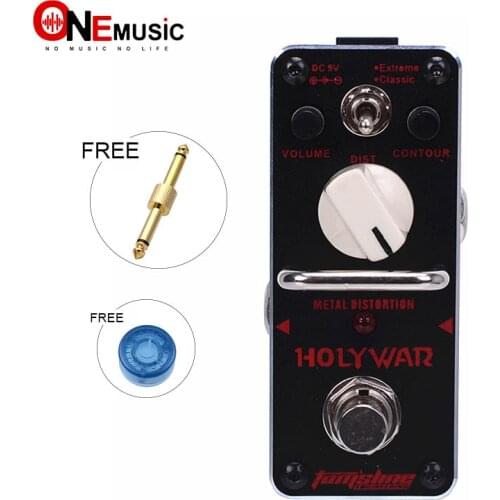 New AROMA AHOR-3 HOLY WAR Metal Distortion Mini Analogue Effect True Bypass+Free Connector