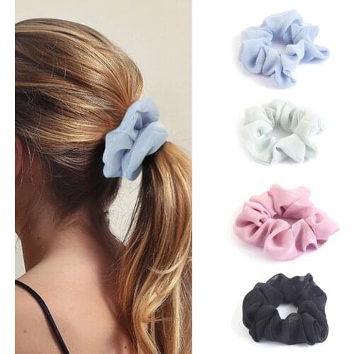 New Design Simple Solid Elastic Hairbands For Women Accessories Wholesale Hair Bands Karet Rambut Korea Rubber