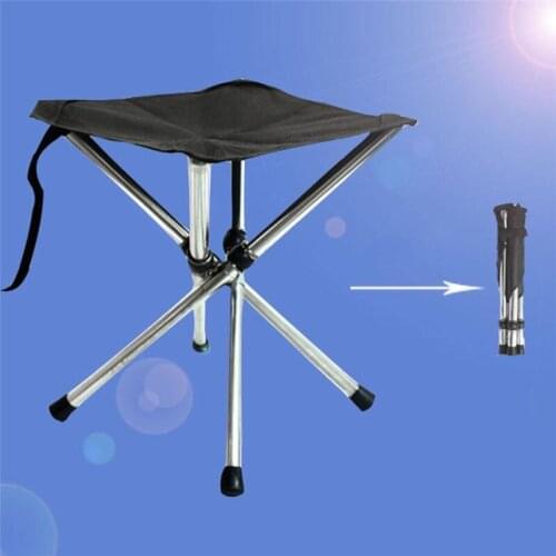 New Stainless Steel Folding Sofa Outdoor Portable Telescopic Stool Camping Fishing Chair Telescopic Folding Chair Portable