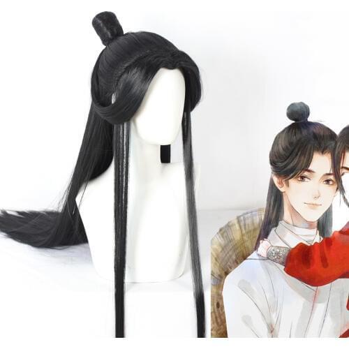 Tian Guan Ci Fu Xie Lian Hua cheng Cosplay Wig Hair Bun Ancient Widows peak BL Novel Sa