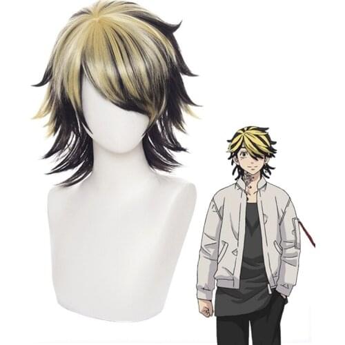 Tokyo Revengers Hanemiya Kazutora Wig Cosplay Costume Heat Resistant Synthetic Hair Men Women Carnival Party Wigs