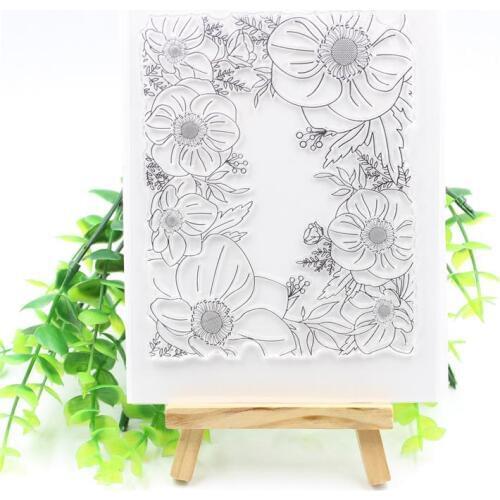 Flowers Transparent Clear Silicone Stamps for DIY Scrapbooking/Card Making/Kids Crafts Fun Decoration Supplies