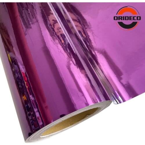 10/20/30/40/50*152CM High Stretchable Purple Chrome Mirror Vinyl Wrap Film Sticker Emblem Car Bike Motor Cover