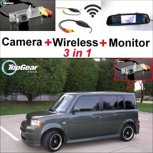 Special Rear View Camera + Wireless Receiver + Mirror Monitor 3 in1 Easy DIY Backup Parking System For Scion XB MK1 2003~2007