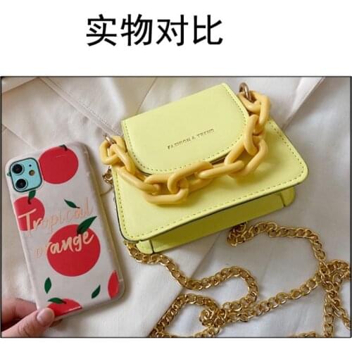 PU Leather Handbags Fashion Mini Crossbody Bag For Women Acrylic Chain Shoulder Bag Female Small Clutch Ladies Coin Purses