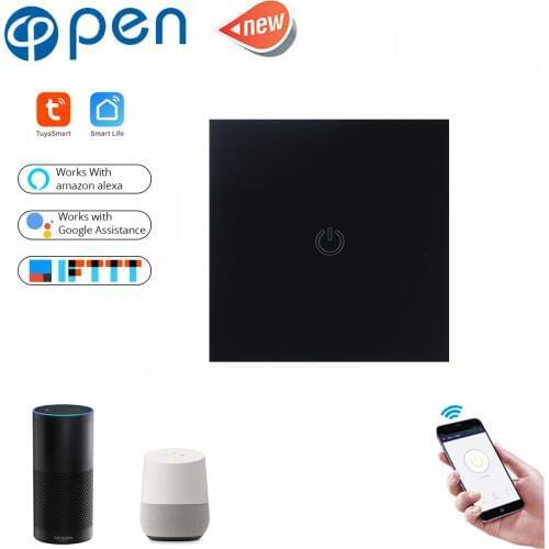 Tuya 1 Gang Wifi touch wall Switch light switch Global control compatible with Amazon Alexa,Google home for Smart home