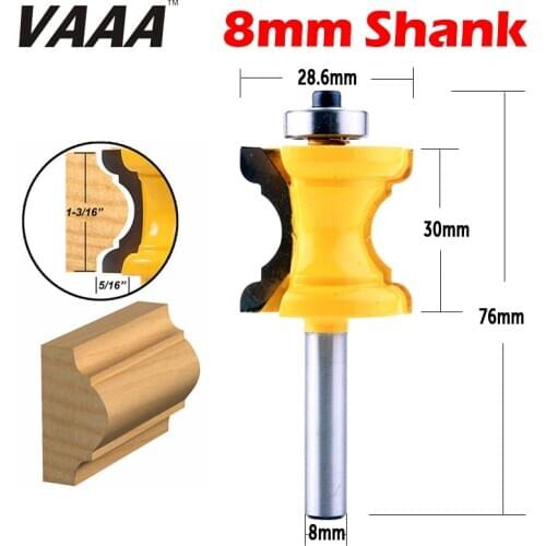 VAAA 1PC 8mm Shank Bullnose Bead Column Face Molding Router Bit For Woodworking Tools