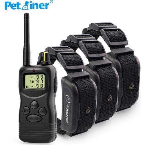 Petrainer 1000M 900B-3 Waterproof and Rechargeable Dog remote training shock collar for 3 dogs