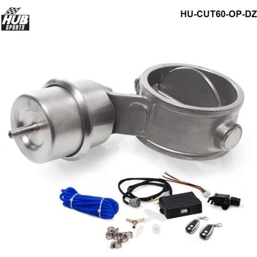 Exhaust Control Valve CUTOUT 2.3" 60mm Pipe Open Style With Vacuum Actuator with Wireless Remote Controller Set HU-CUT60-OP-DZ