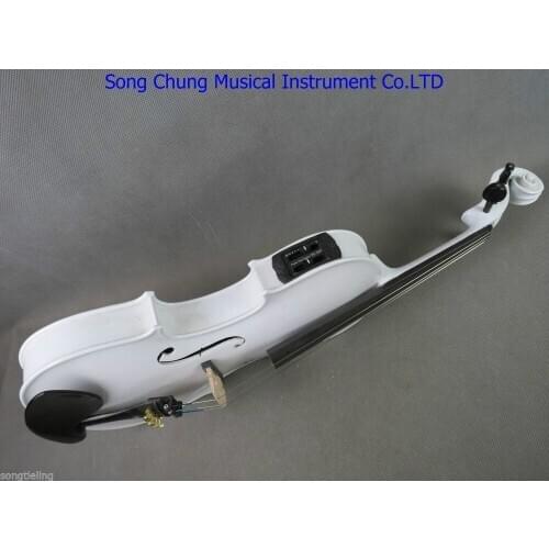 High Quality white colors electric & acoustic violin 4/4 #7771