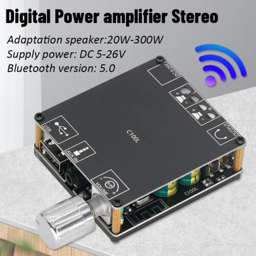 XY-C100L Bluetooth 5.0 Wireless Audio Digital Power amplifier Stereo board 100Wx2 Bluetooth Amp Amplificador 3.5MM USB APP