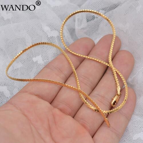 WANDO Fashion Gold Color Necklaces for Women Girls Trendy Party Jewelry Guam Gifts (45cm long) Precious Chain N19