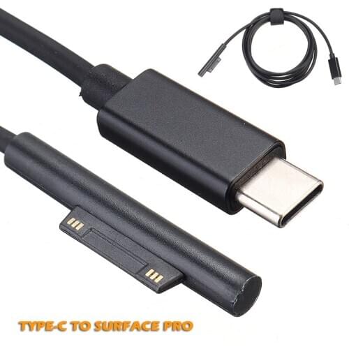1.8M Black High Quality Type-C USB to Surface Connector Portable PD Charging Cable For Laptop/Pro 6 5 4 3