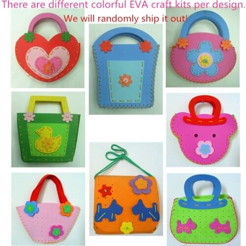 1 piece DIY Handmade Eva Handbag for Kids Sewing Bag Craft kit Learning & Education Toy for Children