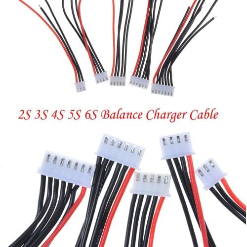 100pcs/lot 2S/3S/4S/5S/6S Lipo Battery Balance Charger Cable For Lipo Battery IMAX B6 B8 Connector Plug Airplane Car Boat Toys