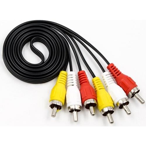 3RCA Male to 3 RCA Male Composite Audio Video AV Cable Plug