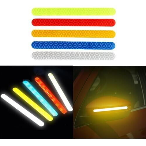 50pairs Car Reflective Sticker Rearview Mirror Warning Strips Night Safety Car Bumper Decals Secure Reflector Car Accessories