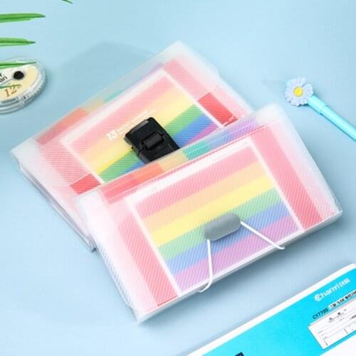 A6 Plastic Portable File Folder Extension Wallet Bill Receipt File Sorting Organizer Office Storage Bag Folders Filing Products