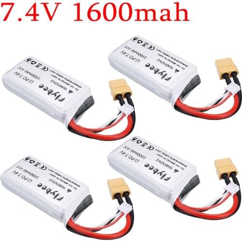 RC Car Battery 2S 7.4V 1600mah 40C LIPO Power Battery For Remote Control Off-road Vehicle Racing car Trucks toys Battery Parts