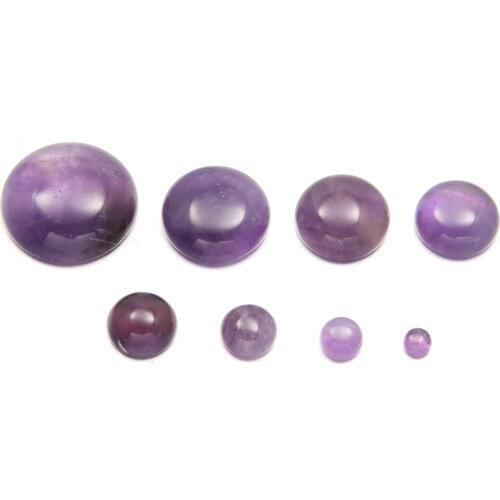 Amethyst Natural Stones Cabochon 8 10 12 14 16 18 20 mm Round No Hole for Making Jewelry