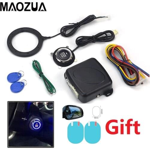 12V Auto Car Alarm One Start Stop Button Engine Push Button RFID Lock Ignition Switch Keyless Entry Starter Antitheft System