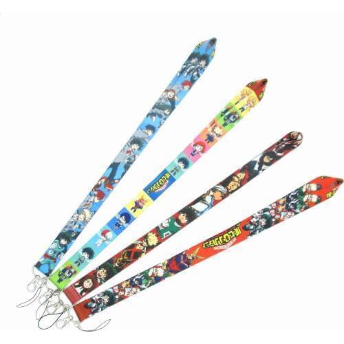 Anime My Hero Academia Keychain Lanyard ID Badge Holder Cosplay Accessories All Might Bakugou Katsuki Todoroki Shoto