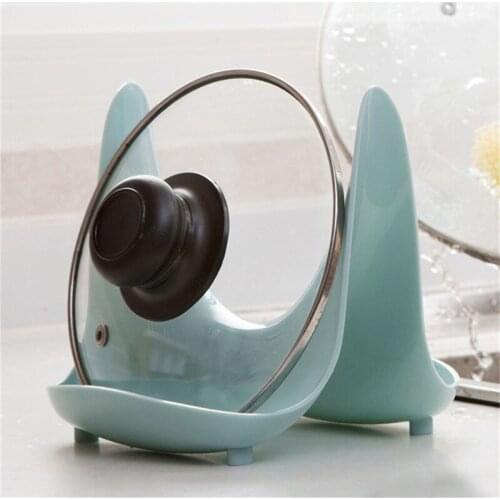 Household Spoon Pot Lid Holder Stand Useful Kitchen Plastic Storage Rack Pan Pot Lid Cover Stand Holder Shelf Rack Kitchen Tools