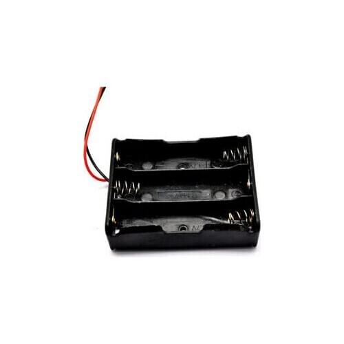 18650 Battery Case Storage Box Case Plastic Holder With Wire Leads for 3 x 18650 Batteries Soldering Cnnecting Black Wholesale