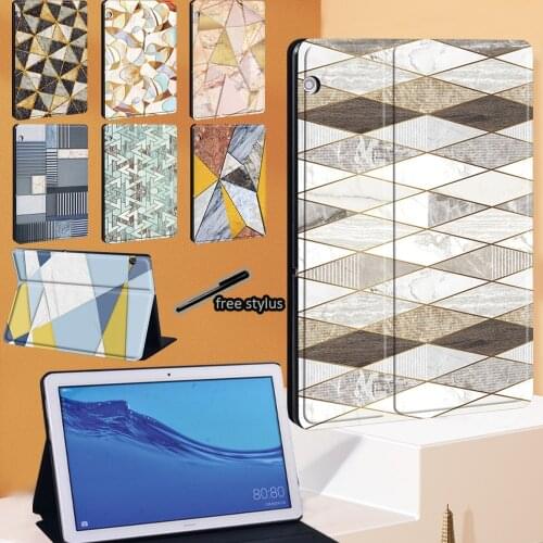 Tablet Case for Huawei MediaPad T3 8.0/ T3 10 9.6"/T5 10 10.1" PU Leather Stand Cover for MediaPad M5 Lite 10.1"/ M5 10.8"