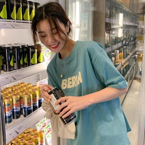 T-shirt Womens Summer New Lazy Bottoming Loose Korean Version of All-match Student Shirt