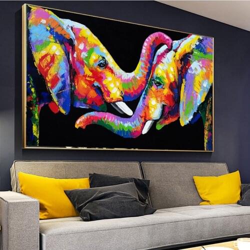 Graffiti Art Elephant Canvas Paintings On The Wall Posters And Prints Colorful Animals Wall Pictures For Kids Room Cuadros