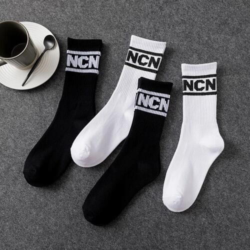 IMINCN 1Pair Design Brand New Young People Hiphop rainbow gay lgbt Cotton Dance Street High Fashion man boy White Sock