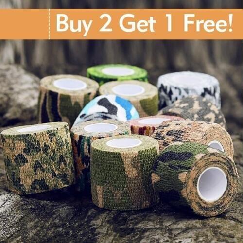 [BUY 2 GET 1 FREE] Camouflage Wrap Tape Self-adhesive Protective Hunting Shooting Wrap Camouflage Stealth Tape Waterproof Wrap