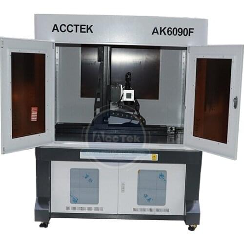 AccTek big size 600*900 3d fiber laser marking machine silver ring marking AK6090F laser marking machine with full enclose cover