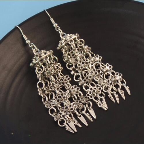 Idealway Cute Metal Long Line Tassel Statement Earrings for Women Ladies Wedding Party Cocktail Fashion Jewelry Brincos