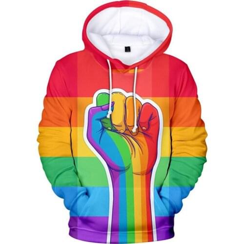 Colorful Rainbow LGBT Hoodies Sweatshirt Men Women For Lesbian Gay Pride LGBT Hoodie Fashion Casual Pullover Hooded Sweatshirts