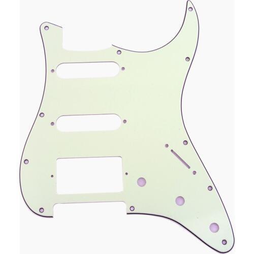 Musiclily HSS 11 Hole Guitar Strat Pickguard for Fender USA/Mexican Made Standard Stratocaster Modern Style, 3Ply Ivory