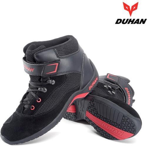 Duhan New 4 Seasons Boots Suede Motorcycle Racing Boots Motocross Shoes Men classic Casual Moto Summer Convert Fur