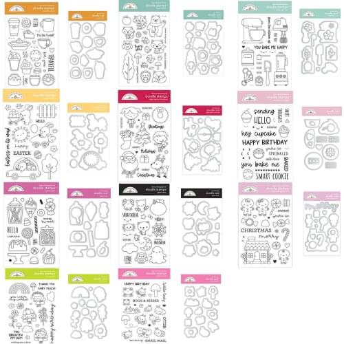 Animals Cake Letters Flowers Santa Claus Set Metal Cutting Dies and Clear Stamps Scrapbooking Craft Stencil Album Sheet Decor