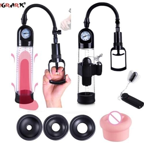 Male Penis Pump Vacuum Enlarger Enlargement Trainer Adult Sex Toys for Men Penis Pleasure Gay Masturbator Erotic Product Sexshop