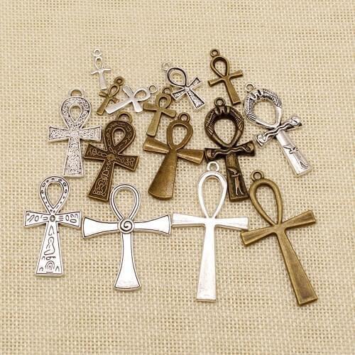 New 5pcs Ankh Cross Connectors Charms Making Diy Handmade Finding Jewelry