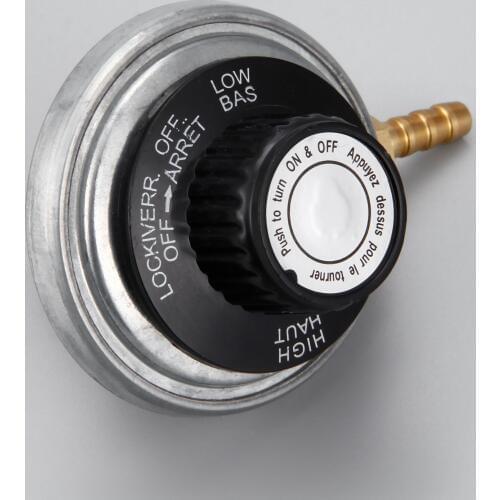 One Pound Propane Tank Low Pressure Gas Regulator Valve Adjustable Propane Tank 1/4inchbarb Hose Connection Kit 47600 BTU/HR